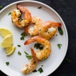 garlic herb roasted shrimp with cocktail sauce