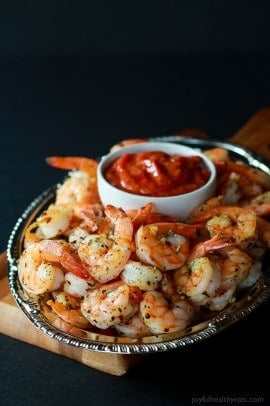 Garlic Herb Roasted Shrimp with Homemade Cocktail Sauce-3