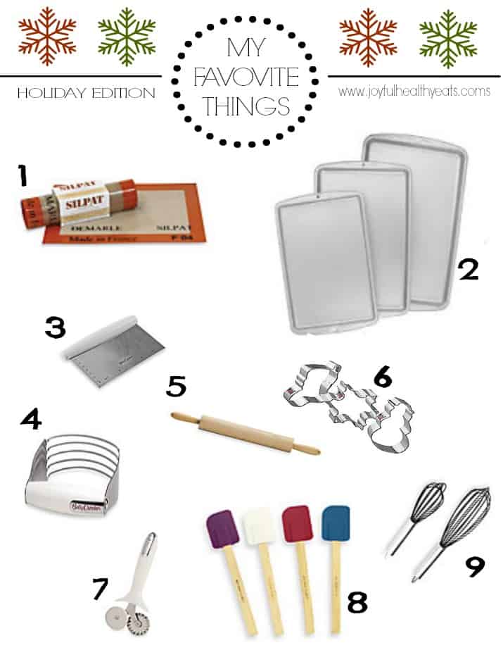 A Numbered Graphic of the Items in the Holiday Baking Giveaway