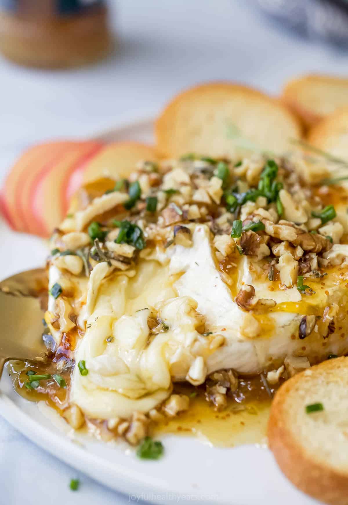 Melty cheese with toppings.