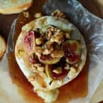 This Baked Brie appetizer rocks!! Especially with the Roasted Fig Honey Walnut Topping... Must make! | www.joyfulhealthyeats.com
