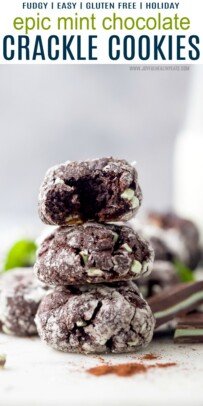 Pinterest pin for Epic Mint Chocolate Crackle Cookies