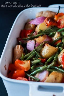 One Pot Garlic Butter Baked Chicken & Vegetables | Healthy Dinner