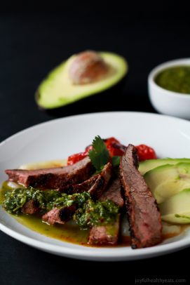 Image of Chili Rubbed Flank Steak with Chimichurri