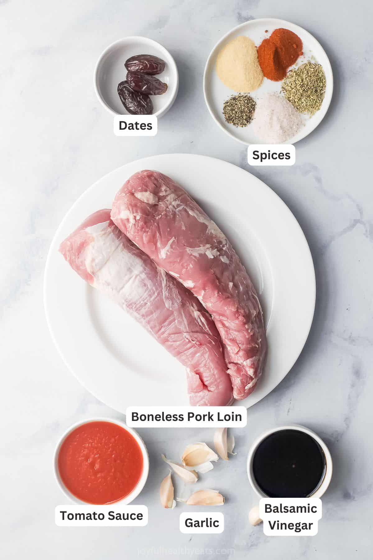 Ingredients for pulled pork sliders.