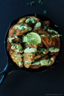 Image of Oven Roasted Potato Wedges with Avocado Wasabi Aioli