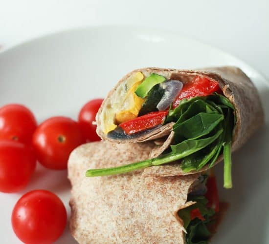 Image of a Roasted Vegetable Hummus Wrap