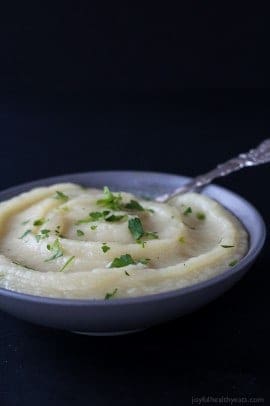 A healthy side dish option for dinner thats packed with flavor and loaded with nutrients, Creamy Rustic Parsnip Puree | www.joyfulhealthyeats.com #eathealthy #recipes