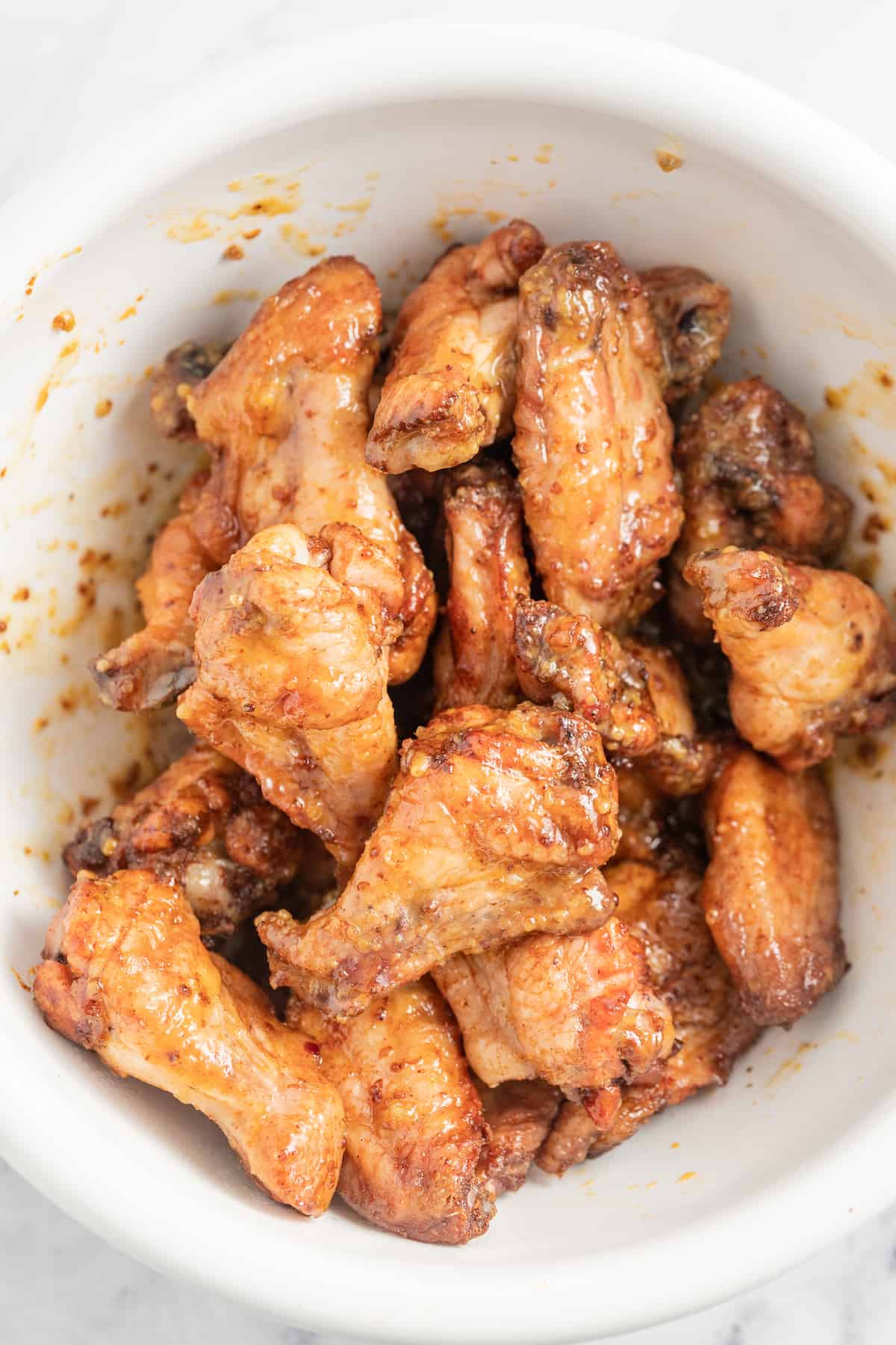 a bowl of chicken wings
