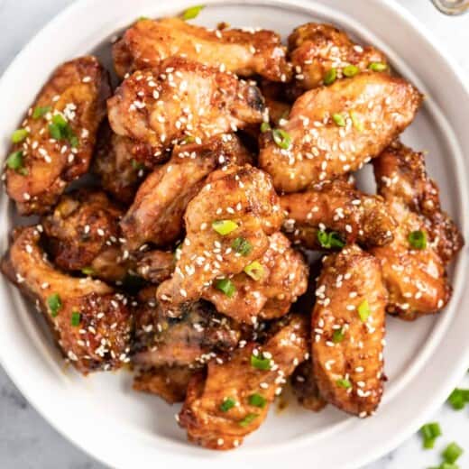 a platter of honey mustard baked chicken wings