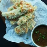 Image of Lightly Baked Coconut Crusted Chicken Tenders with Tangy Honey Mustard Sauce