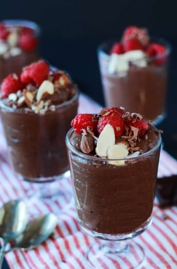 Chia Pudding, made with coconut milk, dates, darkc chocolate, and chia seeds! Perfect for a Valentine's Day Sweet Treat! | www.joyfulhealthyeats.com #dessert #vegan #dairyfree #sugarfree