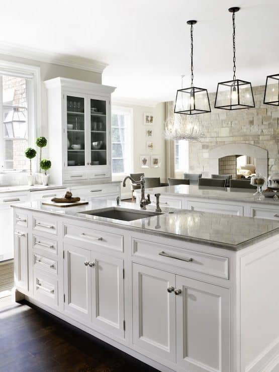 My Ideal White Kitchen | Design Ideas | White cabinets, Gray subway tile, Color schemes, and Appliances| joyfulhealthyeats.com #OurAmericanKitchen #ad