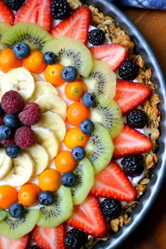 A Colorful Breakfast Tart in a Metal Pan