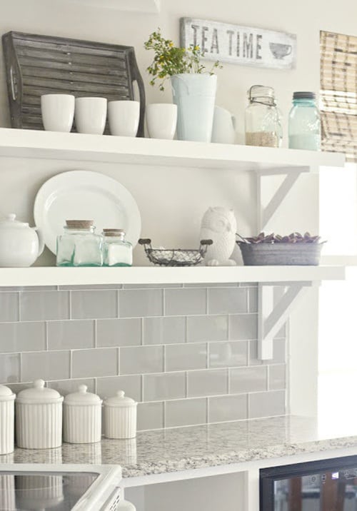 My Ideal White Kitchen | Design Ideas | White cabinets, Gray subway tile, Color schemes, and Appliances| joyfulhealthyeats.com #OurAmericanKitchen #ad