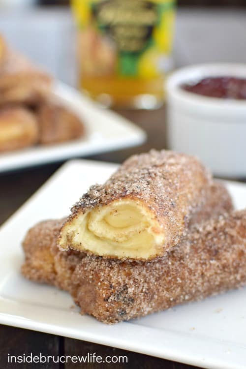 A Plate of Lemon Cheesecake French Toast Roll Ups