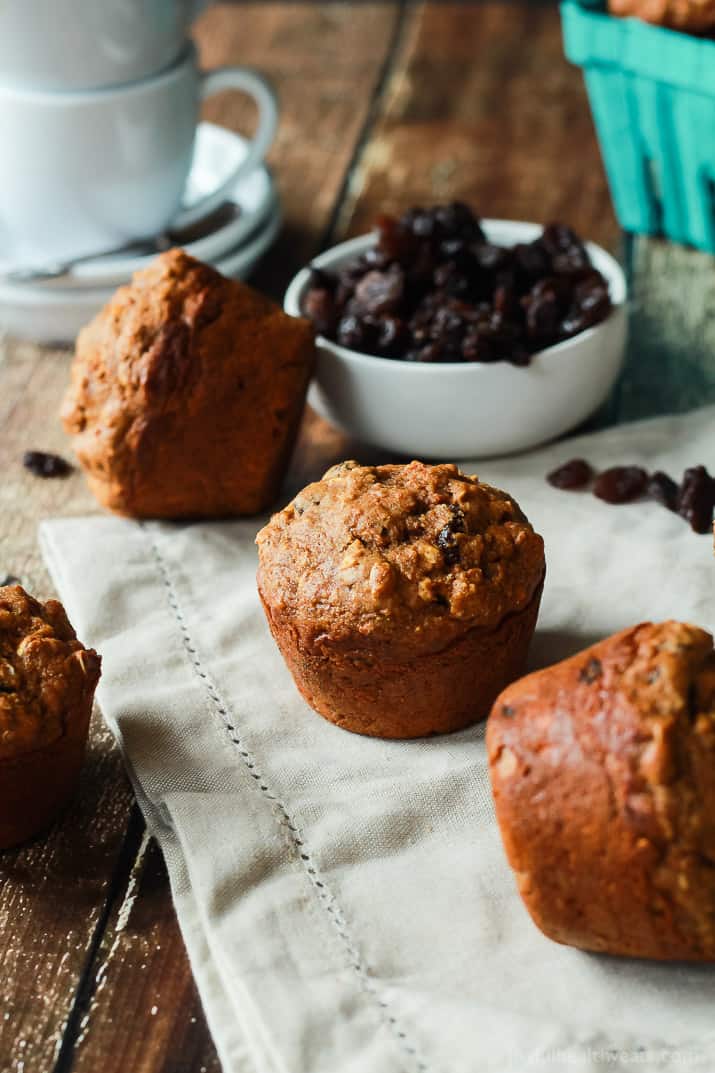 Moist Oat Carrot Cake Muffins with a secret ingredient, you need to try these! Any excuse to have cake in the morning! | joyfulhealthyeats.com #recipes #breakfast