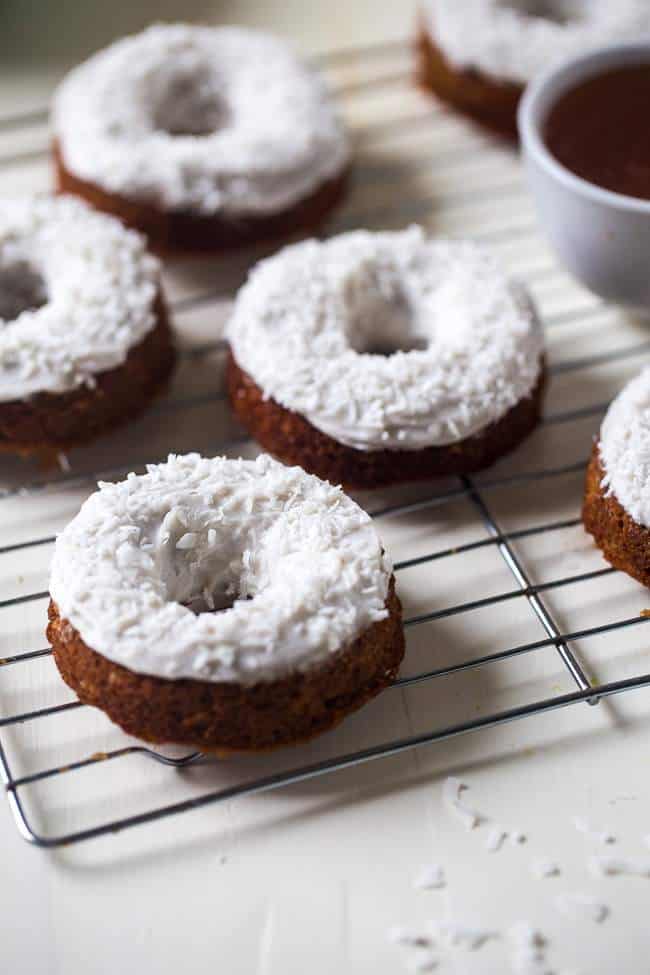 Six Gluten Free Carrot Cakes on a Cooling Rack