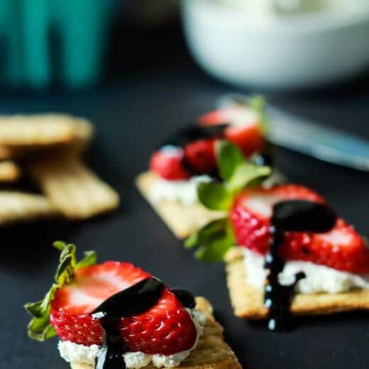 Image of Strawberry Goat Cheese Bites with Balsamic Reduction