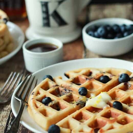 Whole Wheat Lemon Blueberry Waffles-3