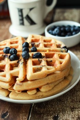 Image of Whole Wheat Lemon Blueberry Waffles