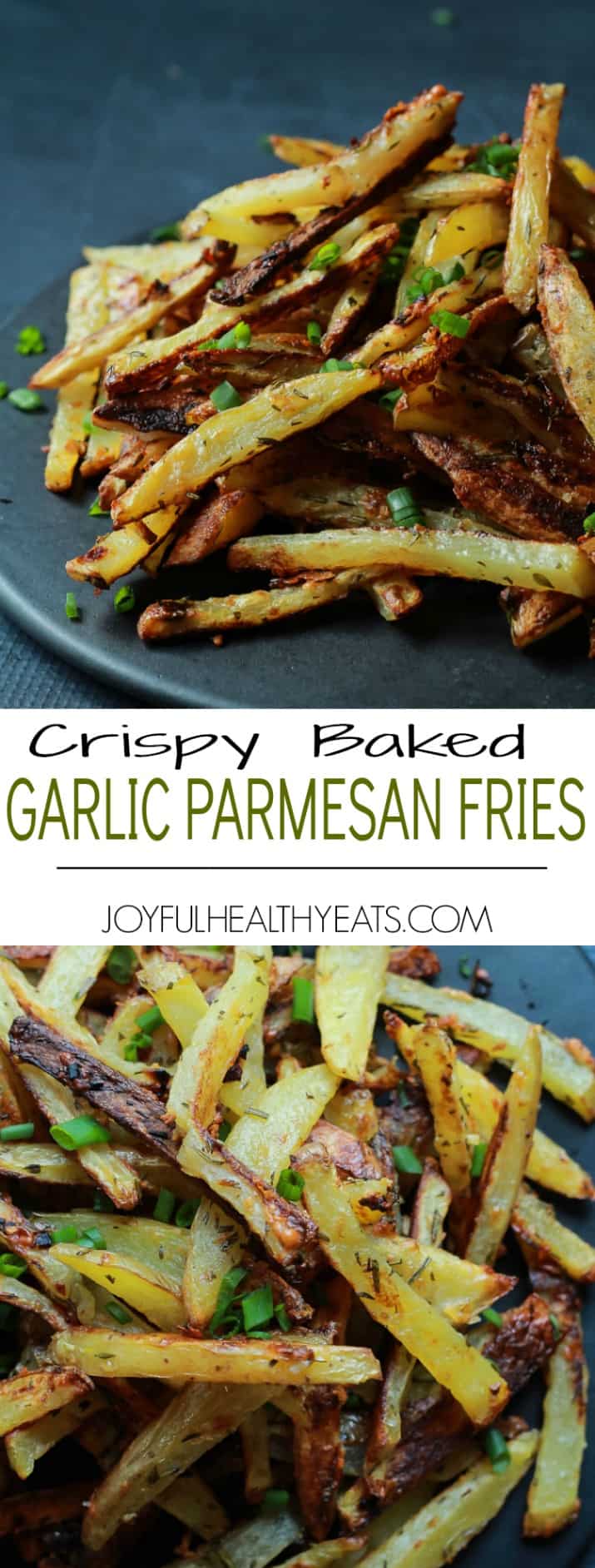 Collage for Crispy Baked Garlic Parmesan Fries recipe