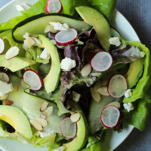 Image of a Fresh Avocado Butter Salad with Lemon Vinaigrette