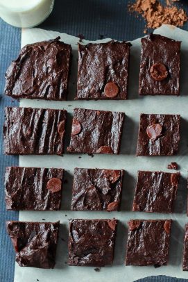 Image of Fudgy Mocha Chocolate Chip Avocado Brownies