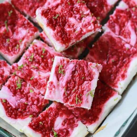 Skinny Raspberry Mojito Cheesecake Bars-12