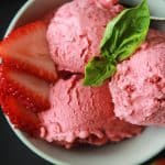 Strawberry Basil Homemade Frozen Yogurt Recipe-8