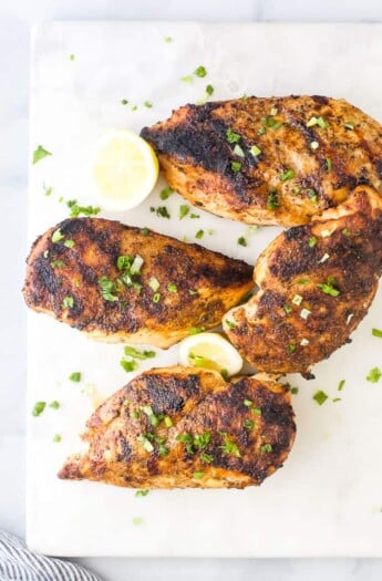 overhead photo of the best easy grilled chicken recipe