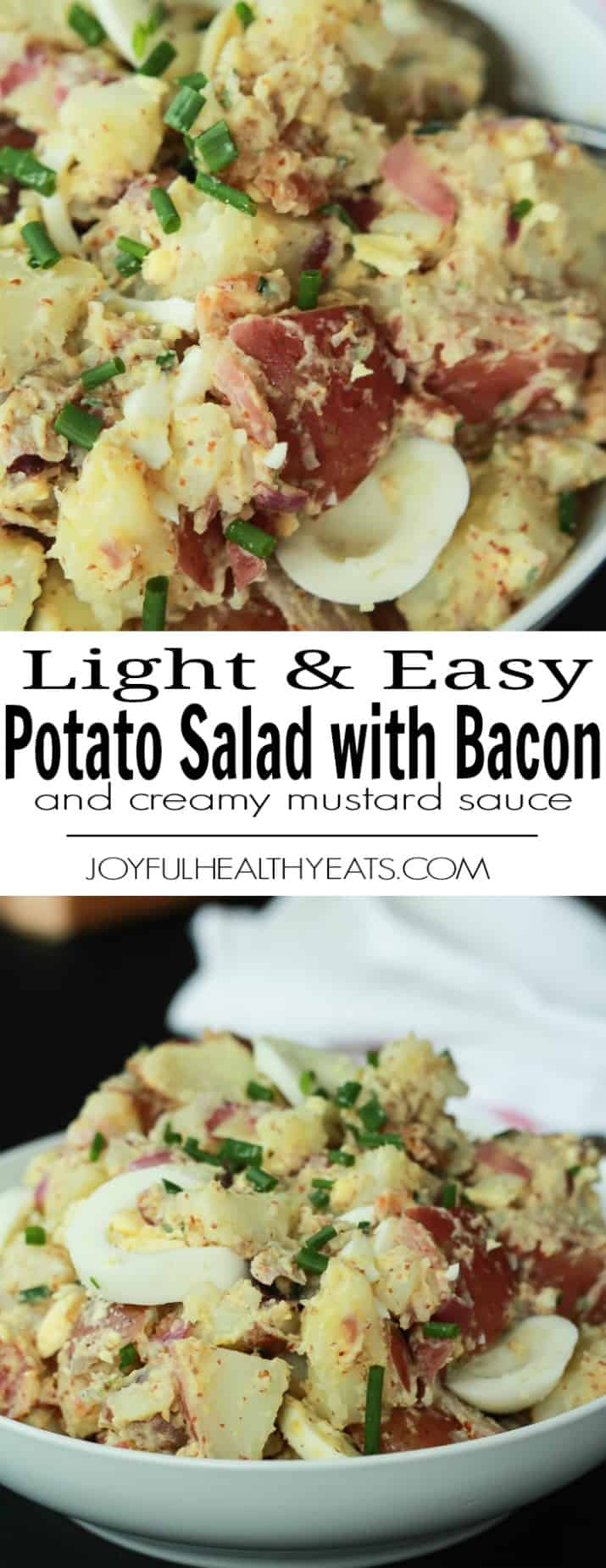 Recipe collage for Light & Easy Potato Salad with Bacon and Creamy Mustard Sauce
