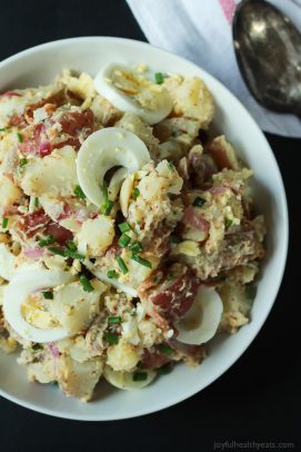 Lighter Potato Salad with Bacon and Creamy Mustard Sauce-4