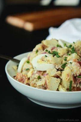 Lighter Potato Salad with Bacon and Creamy Mustard Sauce-7