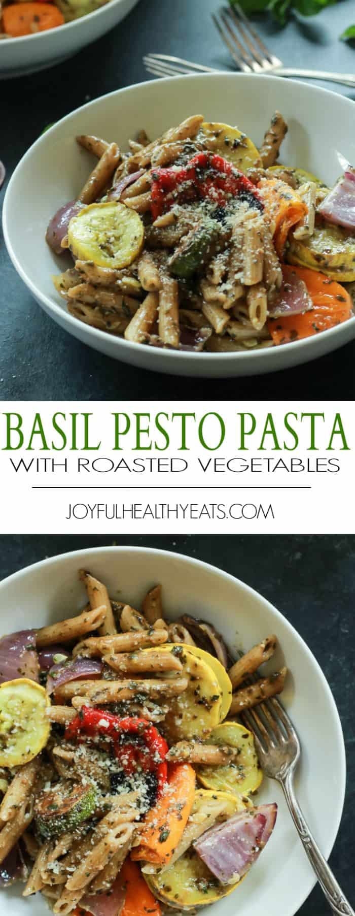 Title image for Basil Pesto Pasta with Roasted Vegetables