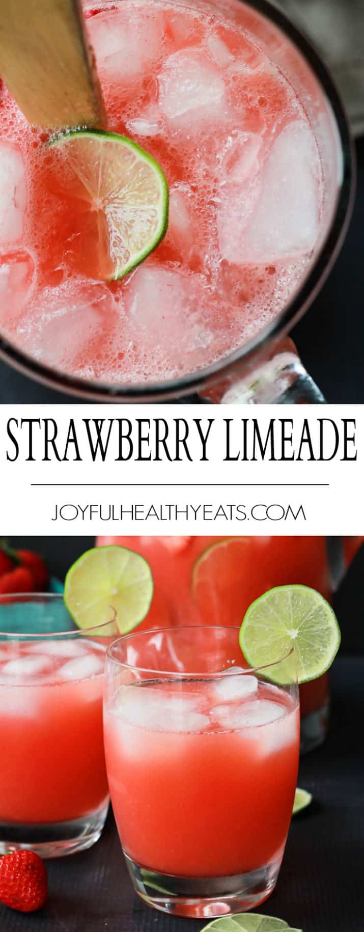 Recipe collage for Fresh Strawberry Limeade