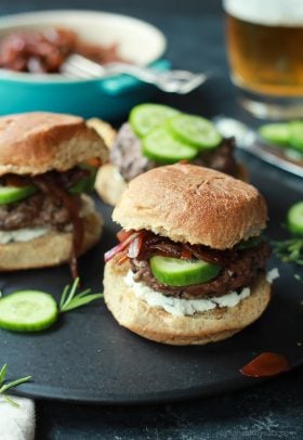 Image of Grilled Lamb Burgers with Feta & Cucumbers