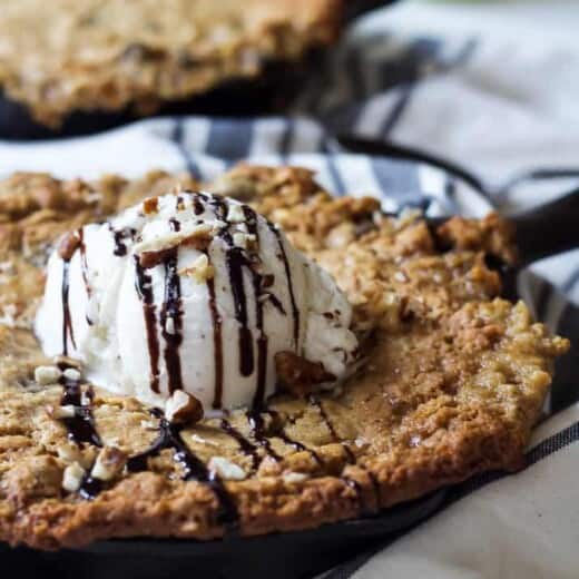 Image of Coconut Oatmeal Chocolate Chip Skillet Cookies