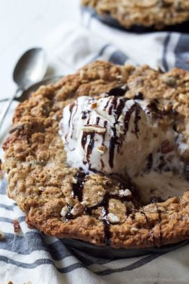 Coconut Oatmeal Chocolate Chip Skillet Cookie-5