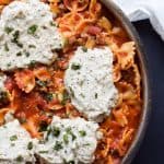 Easy Polka Dot Lasagna Skillet made all in one pot and only 30 minutes! Plus a cookbook review of #expresslanecooking | joyfulhealthyeats.com #recipes