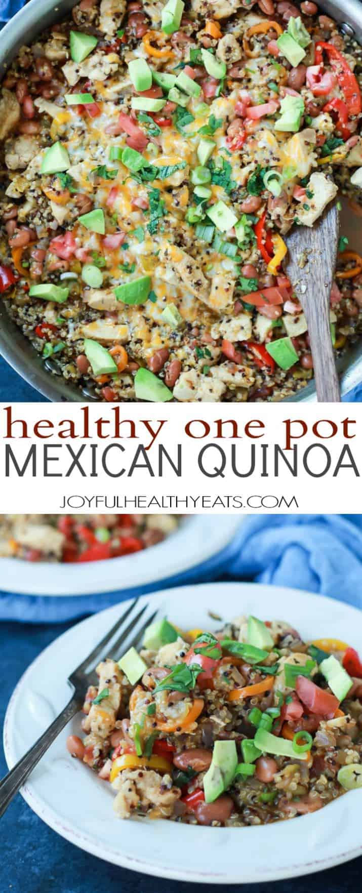 Recipe collage for Healthy One Pot Mexican Quinoa Casserole