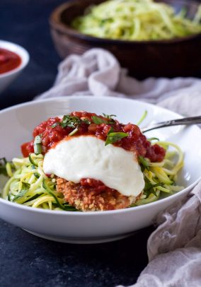 Lighter Baked Chicken Parmesan with Zucchini Noodles-3