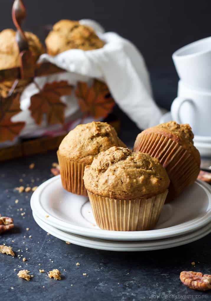 Skinny Banana Nut Muffins, everyone needs a classic muffin recipe and this is it! Moist, delicious, sweetened with honey, and only 205 calories - the perfect on-the-go breakfast! | joyfulhealthyeats.com #recipes