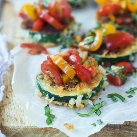 Image of Skinny Bruschetta Zucchini Chips