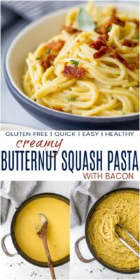creamy butternut squash pasta with bacon