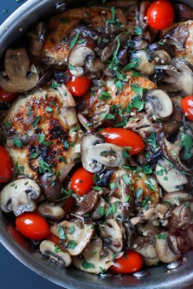 Easy Chicken Marsala with Blistered Tomatoes-1