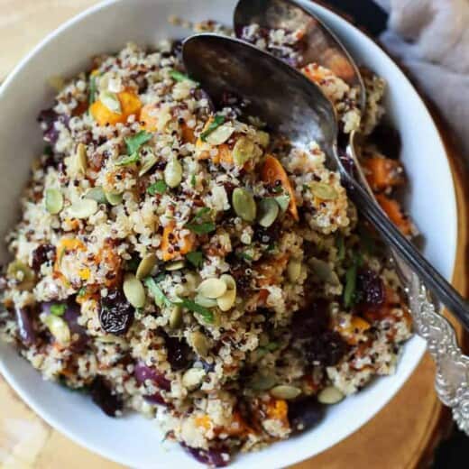 harvest roasted butternut squash quinoa salad