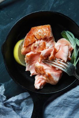 Pan Seared Salmon with Sage Brown Butter Sauce-7