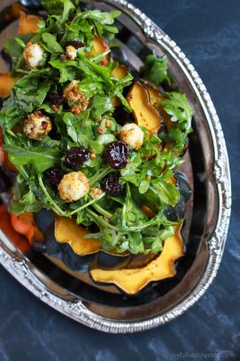 Roasted Acorn Squash with Arugula Salad-6