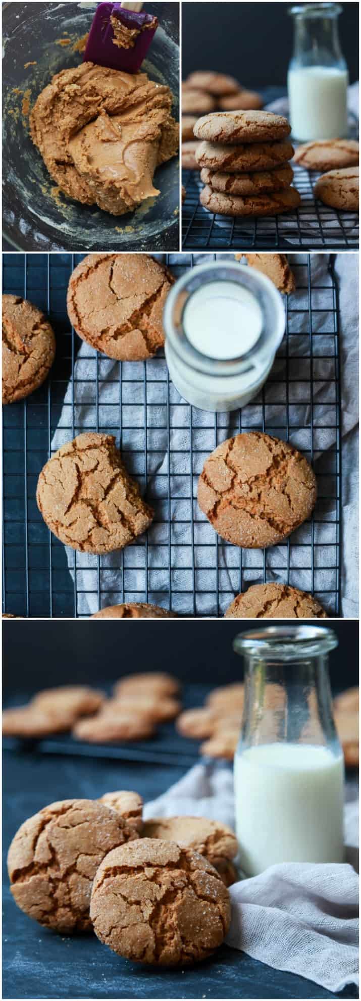 Super Soft & Chewy Ginger Cookies packed with a punch of ginger flavor and made with a new gluten free friendly flour. These are perfect for a Christmas Cookie exchange, to hoard for yourself, or to dunk in a cup or coffee. Your choice! | joyfulhealthyeats.com #recipes #ad #einkornflour